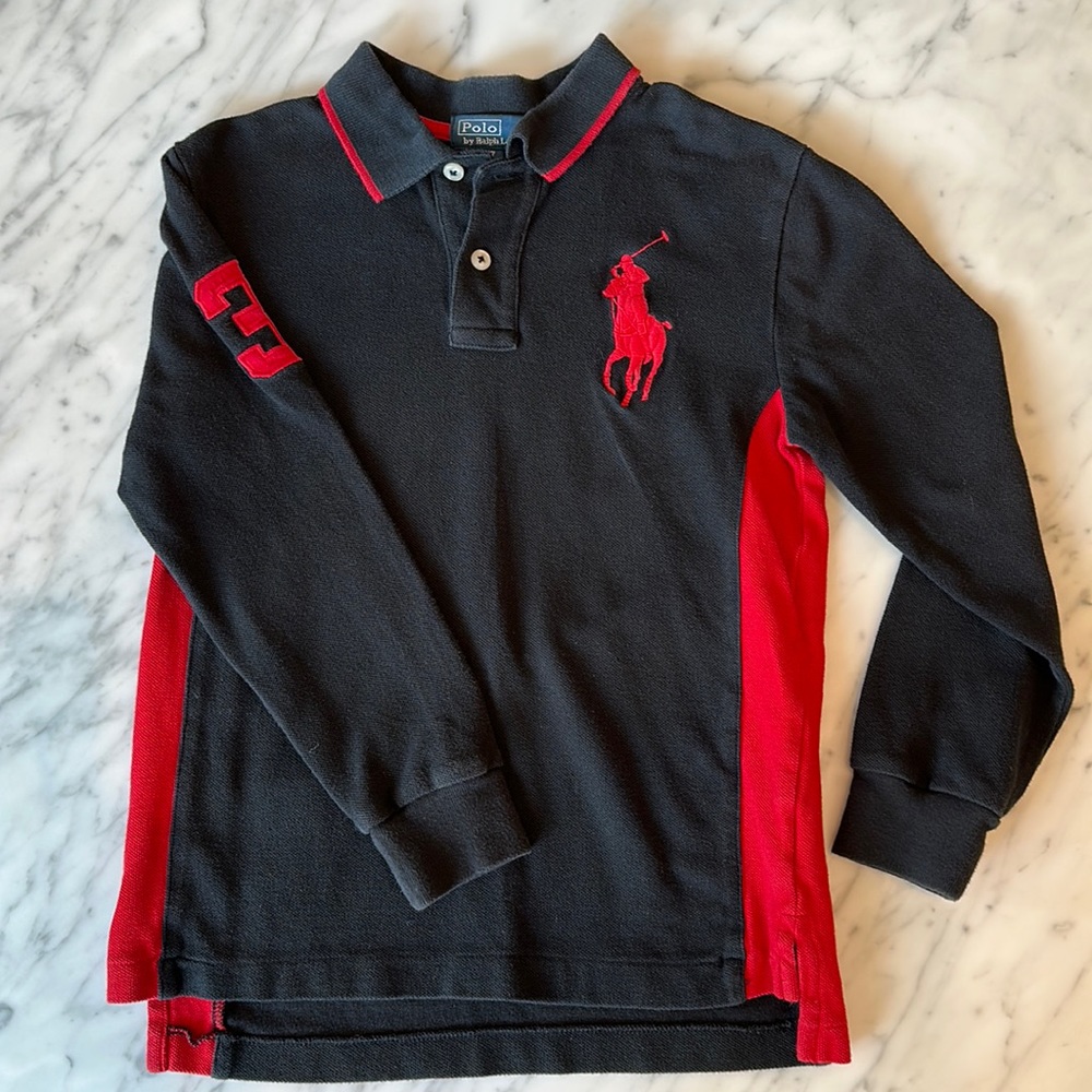Boys Polo by Ralph Lauren, long sleeve shirt, size 7